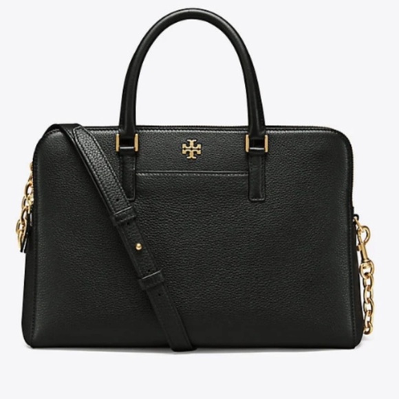 Tory Burch Georgia Double Zip Satchel Black - Picture 3 of 9